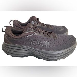 HOKA One One BONDI 8 Womens Size 10 B Black Athletic Running Sneaker F27222L